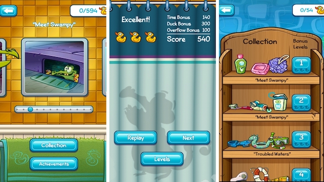 Several screens from Where's My Water?